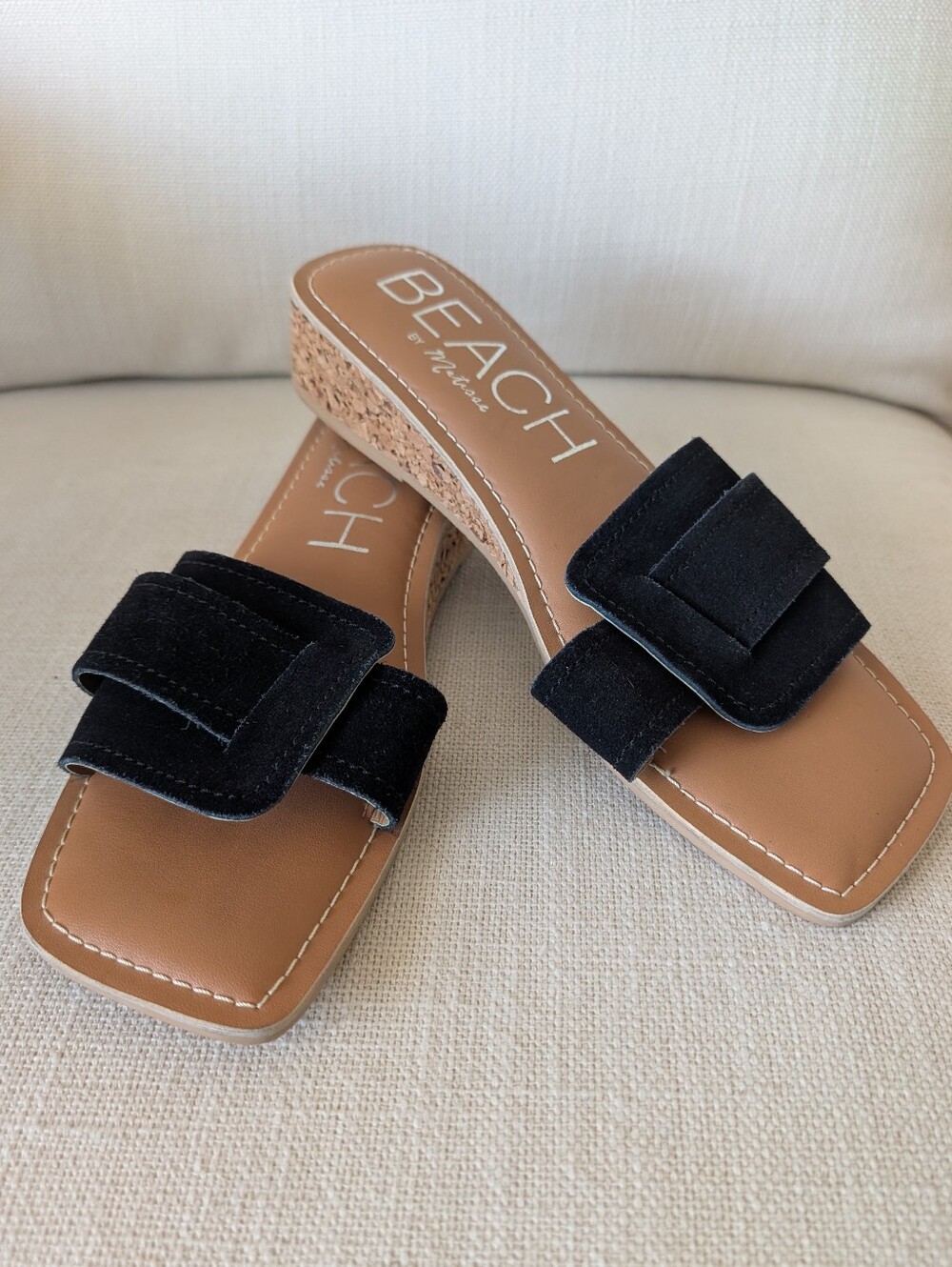 Beach By Matisse Baja Leather Slides Size 10 - Picture 2 of 11